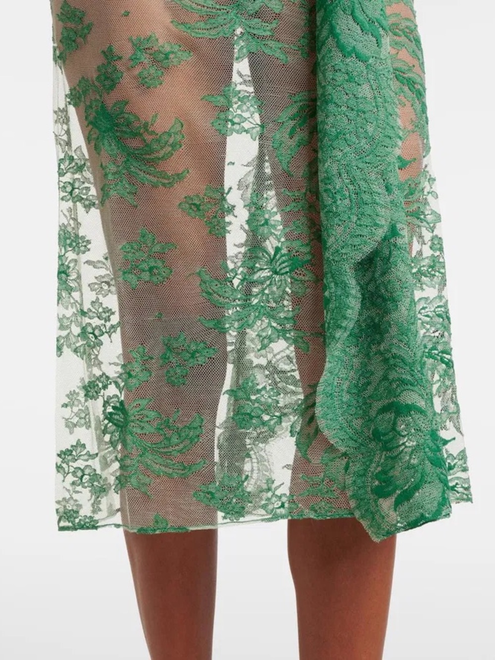 Christopher Esber Floating Lace Strapless Dress - Evergreen - Picture 6 of 12